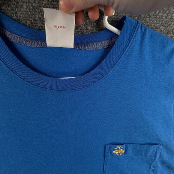 Brooks Brothers XL Blue Short Sleeve T Shirt Men Cotton Pocket Logo Adult - Picture 8 of 11